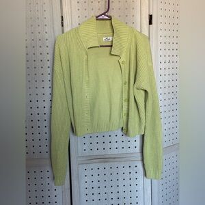 Hollister Light Green Cardigan Sweater